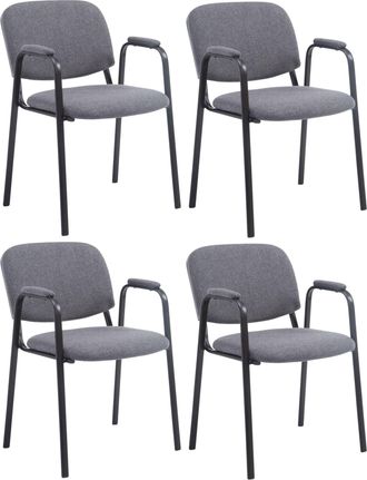 Clp Set De 4 Sillas De Confidente Ken Pro En Tela Gris