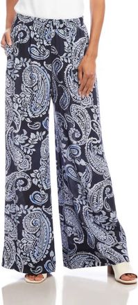 Karen Kane Wide Leg Pants In Blue