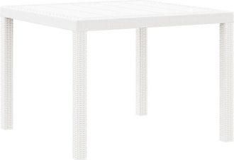 vidaXL Mesa de Jardín Blanco 100 x 100 x 73 cm ratán sintético vidaXL