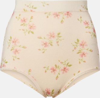 Simone Rocha Shorts con stampa floreale