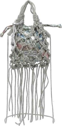 Kurt Geiger Silver Mini Macrame Handbag