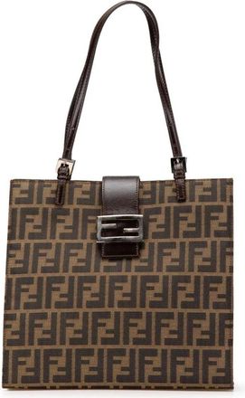 Fendi Pre-owned Tote Bags, female, Brown, Size: ONE SIZE Pre-owned Zucca Canvas Tote