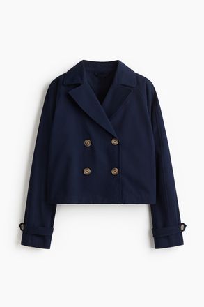 H&M Kurzer Trenchcoat - Marineblau