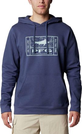 Columbia Pfg Seasonal Graphic Hoodie In Deep Blue
