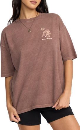 Billabong The Great Waves Oversize Cotton Graphic T-Shirt in Espresso at Nordstrom, Size Small