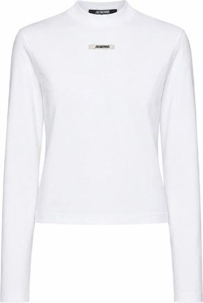 Jacquemus The Gros Grain Long-Sleeve T-shirt - Dames - Longsleeves - Wit - L - Katoen - Tops