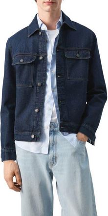 Mango Cotton Denim Jacket in Open Blue at Nordstrom, Size X-Large