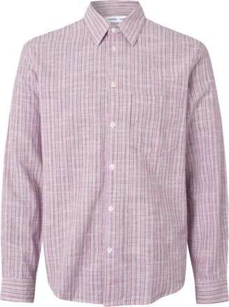 Sams&oslash;e & Sams&oslash;e Casual Shirts, male, Pink, XL, Striped Long Sleeve Shirt Pink