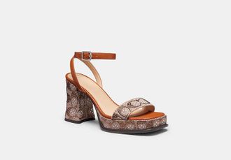 Coach Platform Sandal In Crystal Signature Jacquard