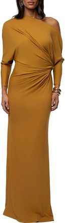 JLUXLABEL Eternal Obession One-Shoulder Long Sleeve Maxi Dress in Yellow at Nordstrom, Size X-Small