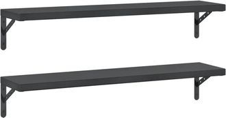 vidaXL Vidaxl - Estantes de pared 2 uds acero inoxidable negro 100x23,5 cm