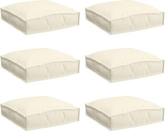 vidaXL Pallet Cushion for Seat 6 pcs Cream 40 x 40 x 8 cm Vidaxl