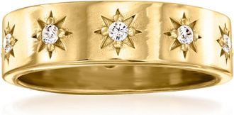 Ross-Simons Italian CZ Starburst Eternity Band in 18kt Gold Over Sterling