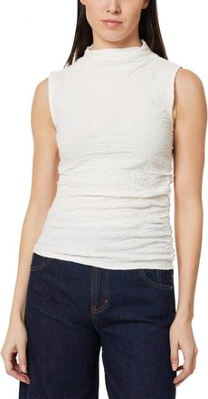 Habitual Sleeveless Gathered Top In Whisper White