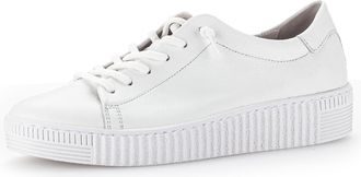 Gabor Slip-On Sneaker GABOR, Damen, Gr. 37, weiss (wei&szlig;), Leder, Schuhe Slip-On Sneaker, Freizeitschuh, Halbschuh, Schn&uuml;rschuh, elastische Schn&uuml;rsenkel