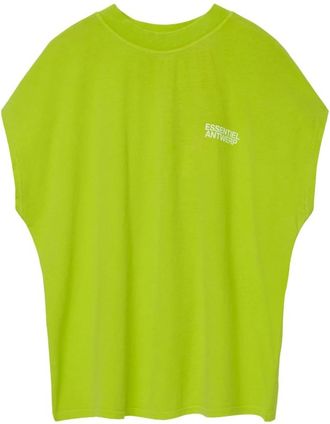 Essentiel Tops, Dames, Groen, M, Groene Top Shirt met Print op de Rug