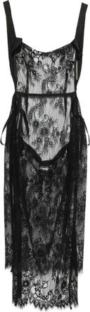 Alchemy Abito midi in pizzo - Nero