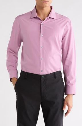 Perry Ellis Performance Tech Solid Shirt in Plum Berry at Nordstrom Rack, Size 15 - 32/33