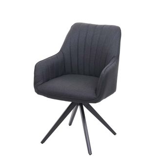 Hhg Silla De Comedor Sill&oacute;n De Oficina En Tela Gris Oscuro En Acero Dise&ntilde;o Retro 040002277