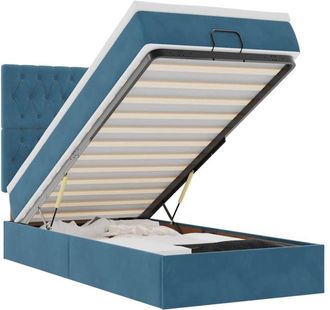 vidaXL Vidaxl - Estructura De Cama Otomana Colchones Terciopelo Azul Oscuro