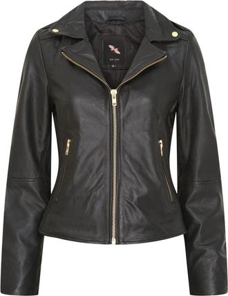 BTF-CPH Jacket With Straight Big Zippe Skind 10576 - Dames - Leren en Su&egrave;de Jassen - Zwart - 2XL - Leer - Jassen