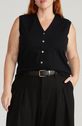 Universal Standard Frankie Sweater Vest in Black at Nordstrom, Size 3Xl