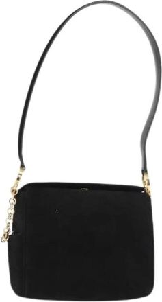 Ferragamo Pre-owned Shoulder Bags, female, Black, Size: ONE SIZE Pre-owned Suede Shoulder Bag