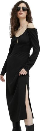 Sams&oslash;e & Sams&oslash;e Jurk met off-shoulder halslijn - Dames - Feestkleedjes - Zwart - L - Kleedjes