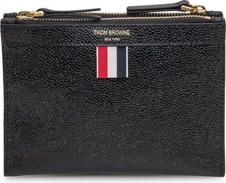 Thom Browne RWB Tab Zipped Crossbody Tas - Dames - Portefeuilles - Zwart - ONE Size - Leer - Accessoires