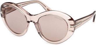 Tom Ford FT1423 ELODIE-02 45E Womens Sunglasses Brown Size 54