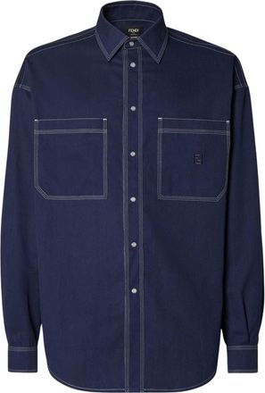 Fendi Navy Blue Logo Shirt