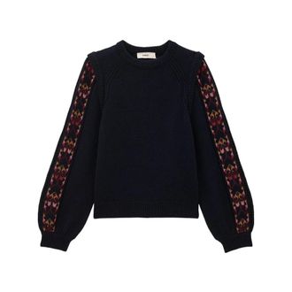 BA&SH Elda Pullover - Dames - Ronde hals truien - Blauw - S - Wol - Truien & Vesten