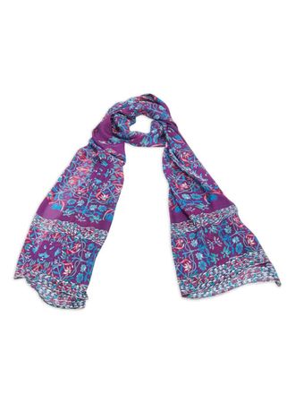 Roberto Cavalli floral-pattern scarf - women - Silk - One Size - Purple