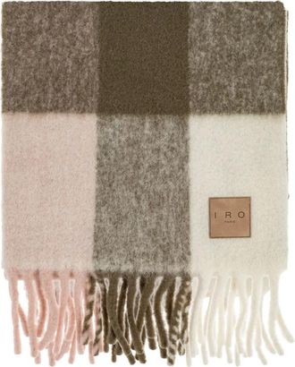 Iro checked fringed scarf - Green
