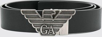 Emporio Armani Reversible Leather Belt with Eagle Monogram Buckle