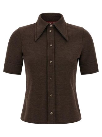 Gucci Brown Slim Solid Shirt