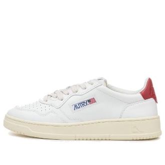 Autry Autry Medalist Leather Low White Red AULM-LL21
