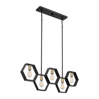 Elstead Lighting L&aacute;mpara colgante lineal, negro tierra