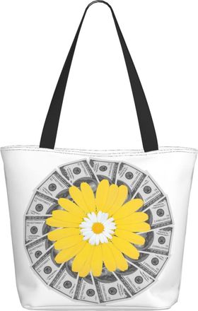 AOOEDM Sun Flower Dollar Ladies Shopping Bag 13x11x7in.The Perfect ValentineS Day Gift.It Is The Best ValentineS Day Gift For Mom, Daughter, Wife,Etc