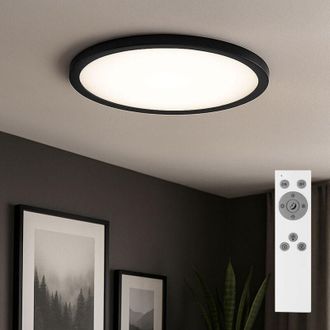 Briloner Plafoniera a pannello LED dimmerabile con telecomando Plafoniera nera, 22W 2200lm bianco caldo-bianco freddo, DxH 40 x 6,2 cm