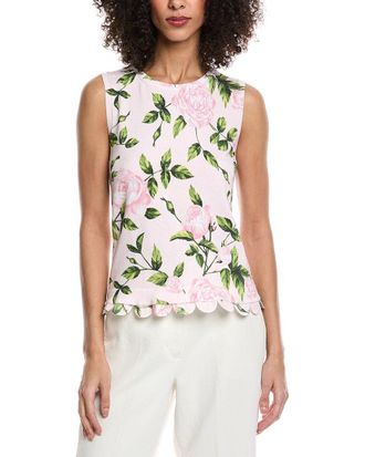 Oscar De La Renta Oscar De La Renta English Roses Printed Tank