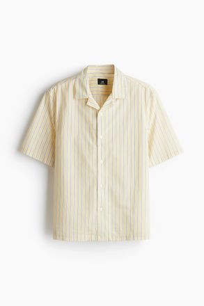 H&M Freizeithemd aus Baumwolle in Regular Fit - Yellow