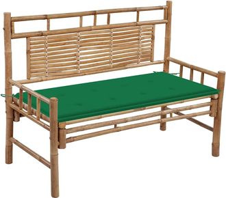 vidaXL Banco De Jard&iacute;n Con Coj&iacute;n Bamb&uacute; 120 Cm Vidaxl