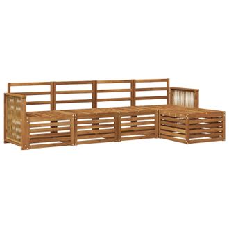 vidaXL Conjunto De Sof&aacute;s De Exterior 5 Pcs Natural Vidaxl