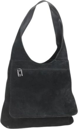 Gucci Pre-owned Su&egrave;de Schoudertas - Dames - Vintage Schoudertas - Zwart - ONE Size - Su&egrave;de - Vintage