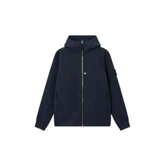 Stone Island Blue Soft Shell Jacket with Hood