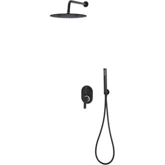 vidaXL Sistema De Ducha Acero Inoxidable 201 Negro Vidaxl