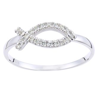 Diamant L'éternel 9kt witgouden ring met 0,1 ct diamant