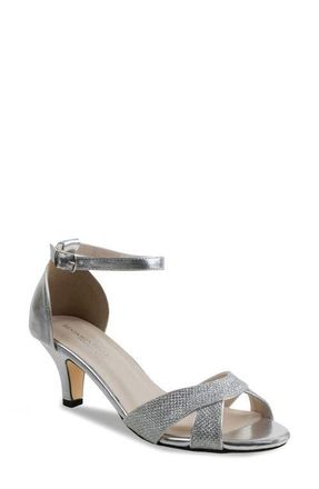 Touch Ups Clementine Kitten Heel Ankle Strap Sandal in Silver at Nordstrom, Size 10.5