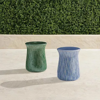 Frontgate Caprino Accent Stool - Cobalt Crackle, Cobalt Crackle, Individual - Frontgate